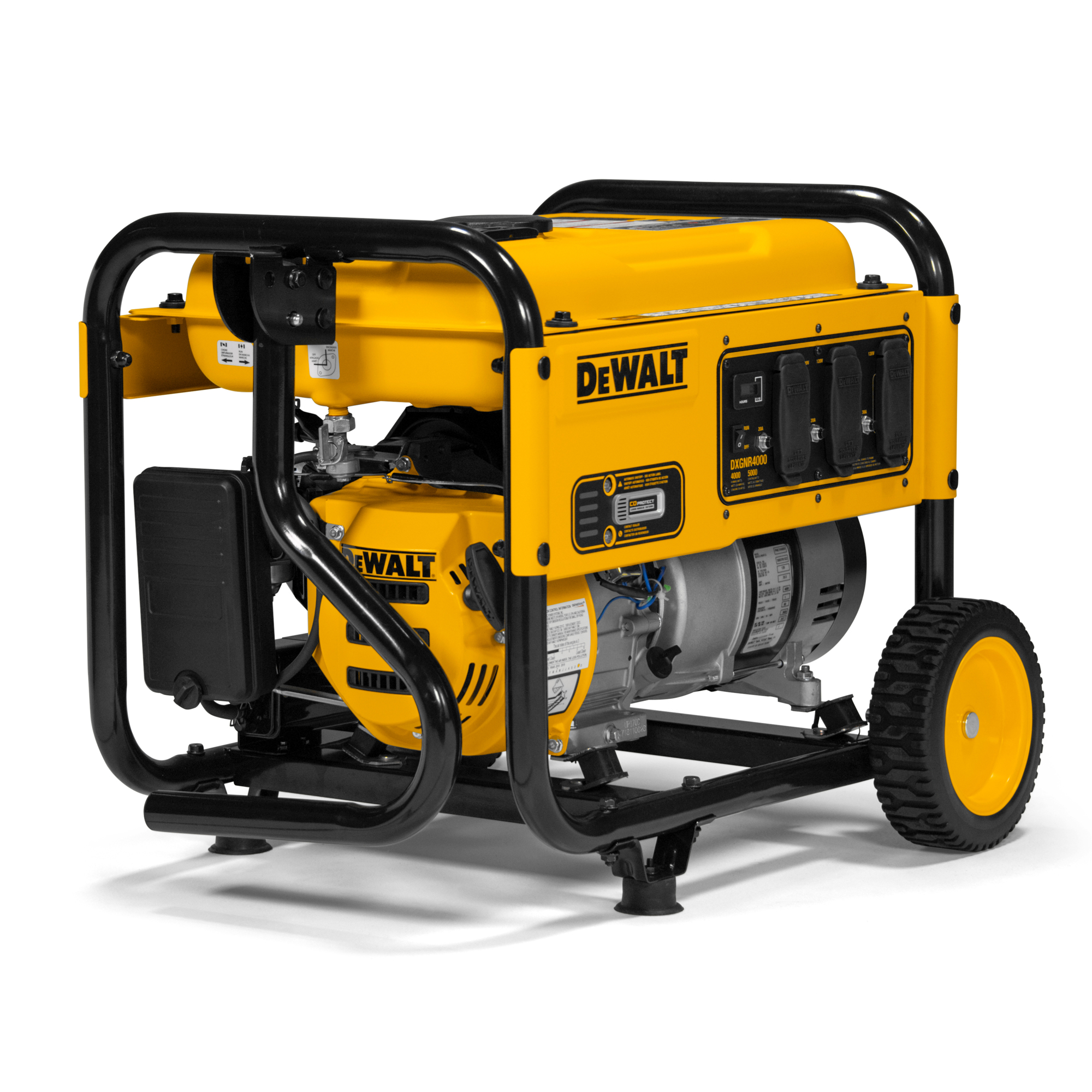 DeWalt DXGNR4000 5000 / 4000 Watt Gas Powered Portable Generator w/ COSense and GFCI Covered Outlets,Wheel and Handle Kit Included, 50ST